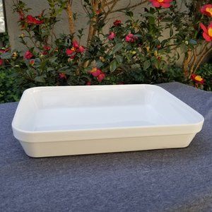 Revol France White Porcelain 13" Baking Dish Casserole Pan French Bakeware EUC